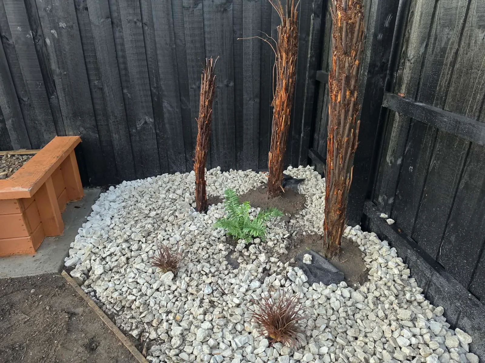 Gravel pathway and planting along the side of the property at 25 Derbridge Street